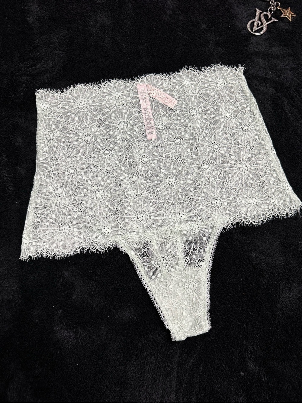 Victoria's Secret baby blue dainty Lace High-Waist Thong